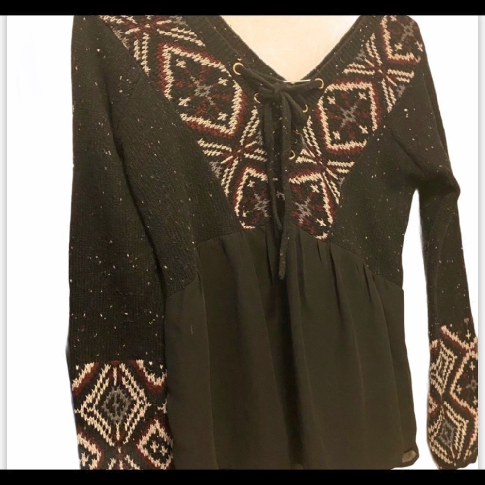 Abercrombie & Fitch winter Aztec / chiffon sweater Top